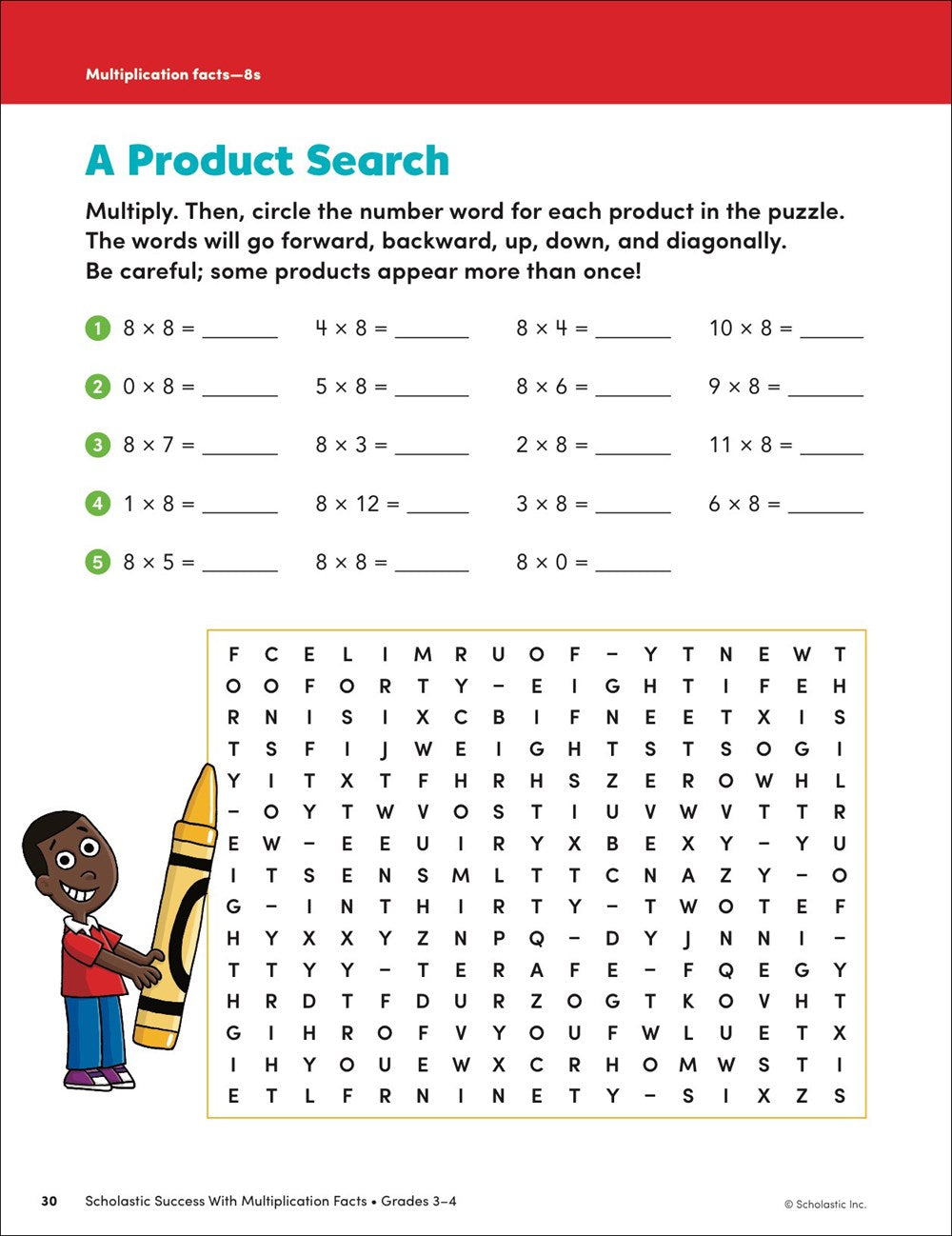 Scholastic Success with Multiplication Facts Grades 3-4 Workbook
