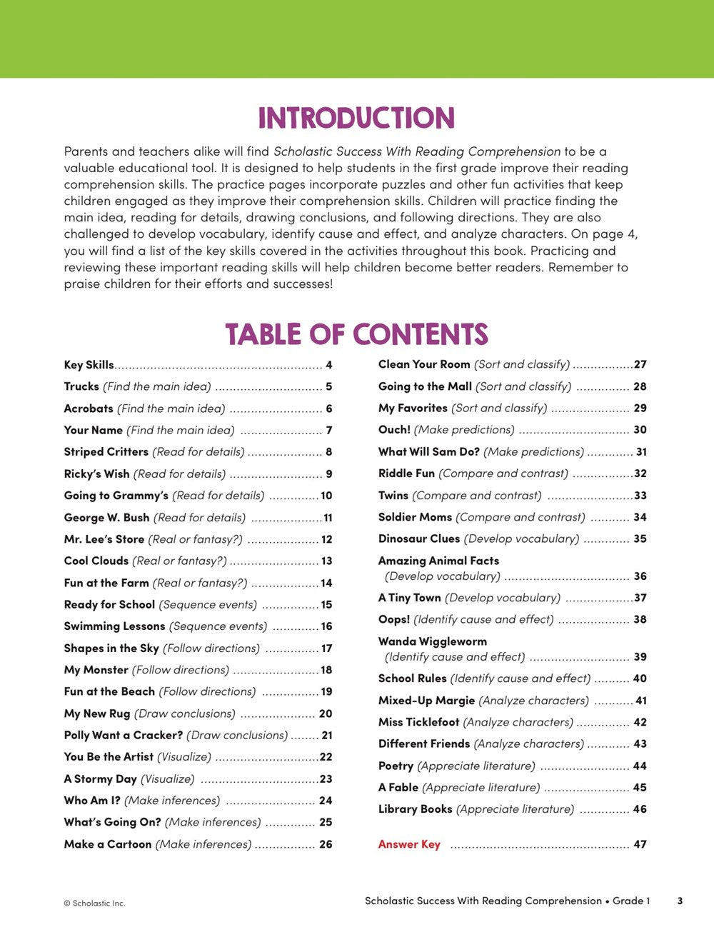 Scholastic Success with Reading Comprehension Grade 1 Workbook