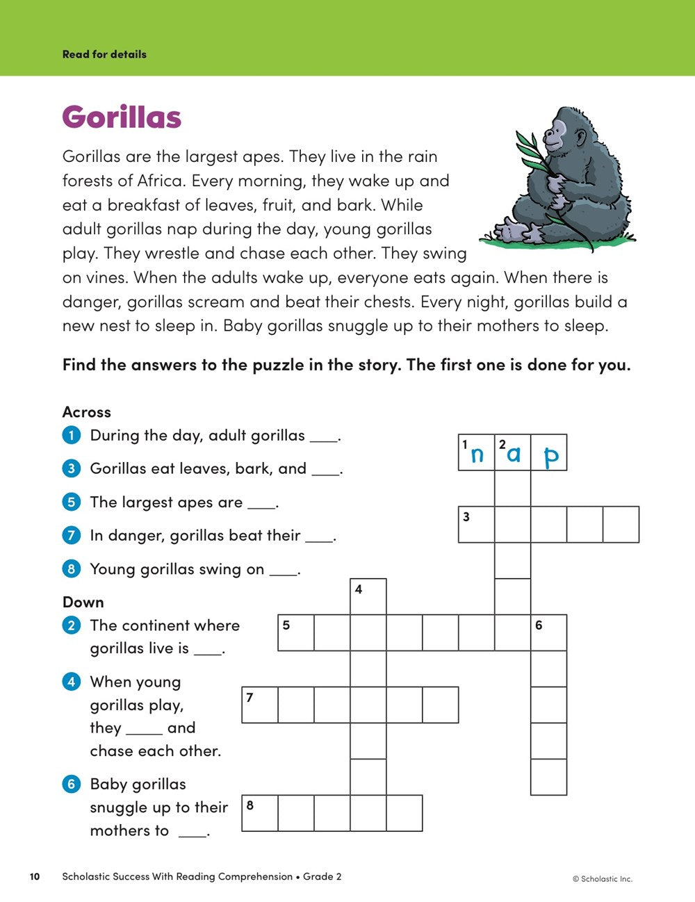 Scholastic Success with Reading Comprehension Grade 2 Workbook