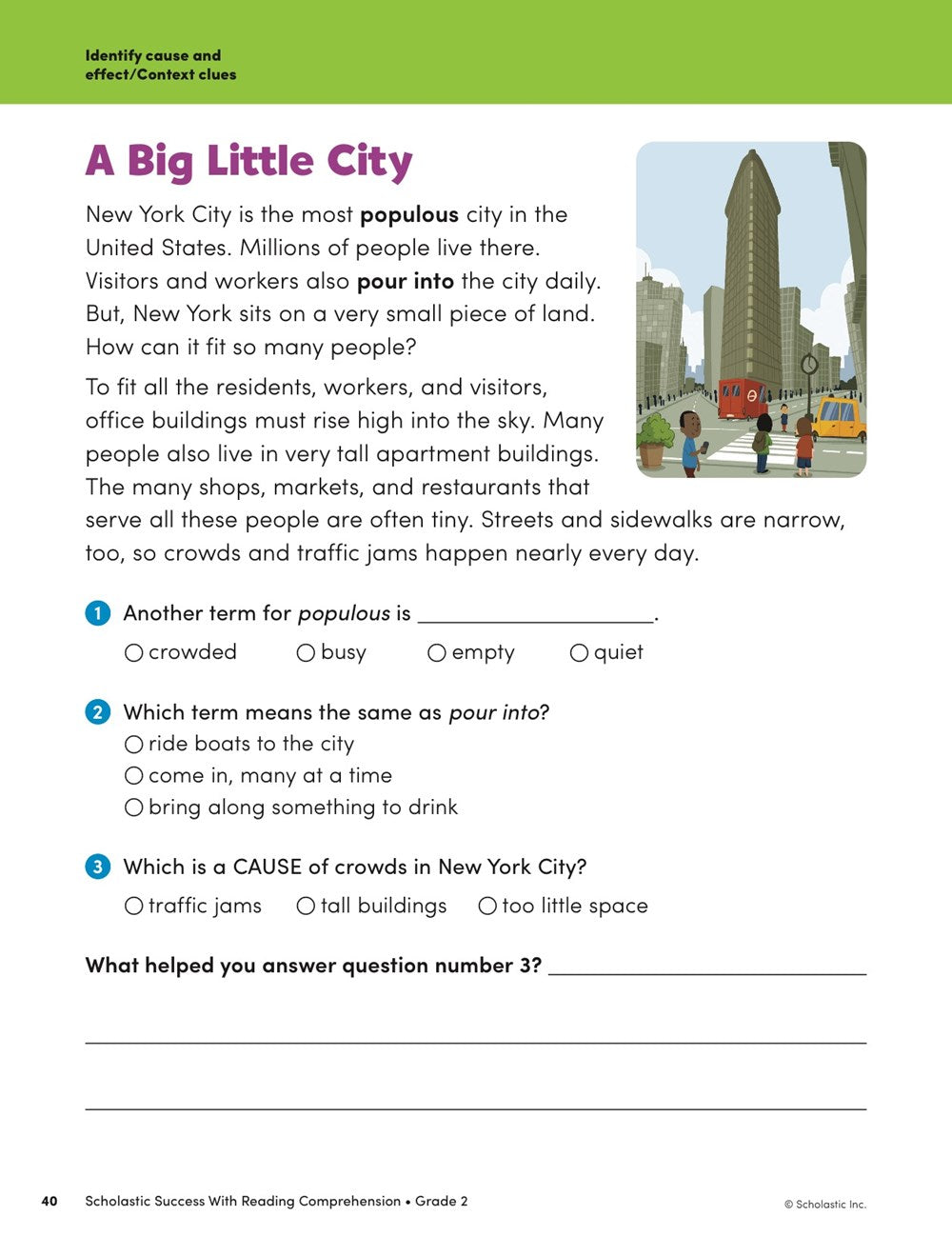 Scholastic Success with Reading Comprehension Grade 2 Workbook