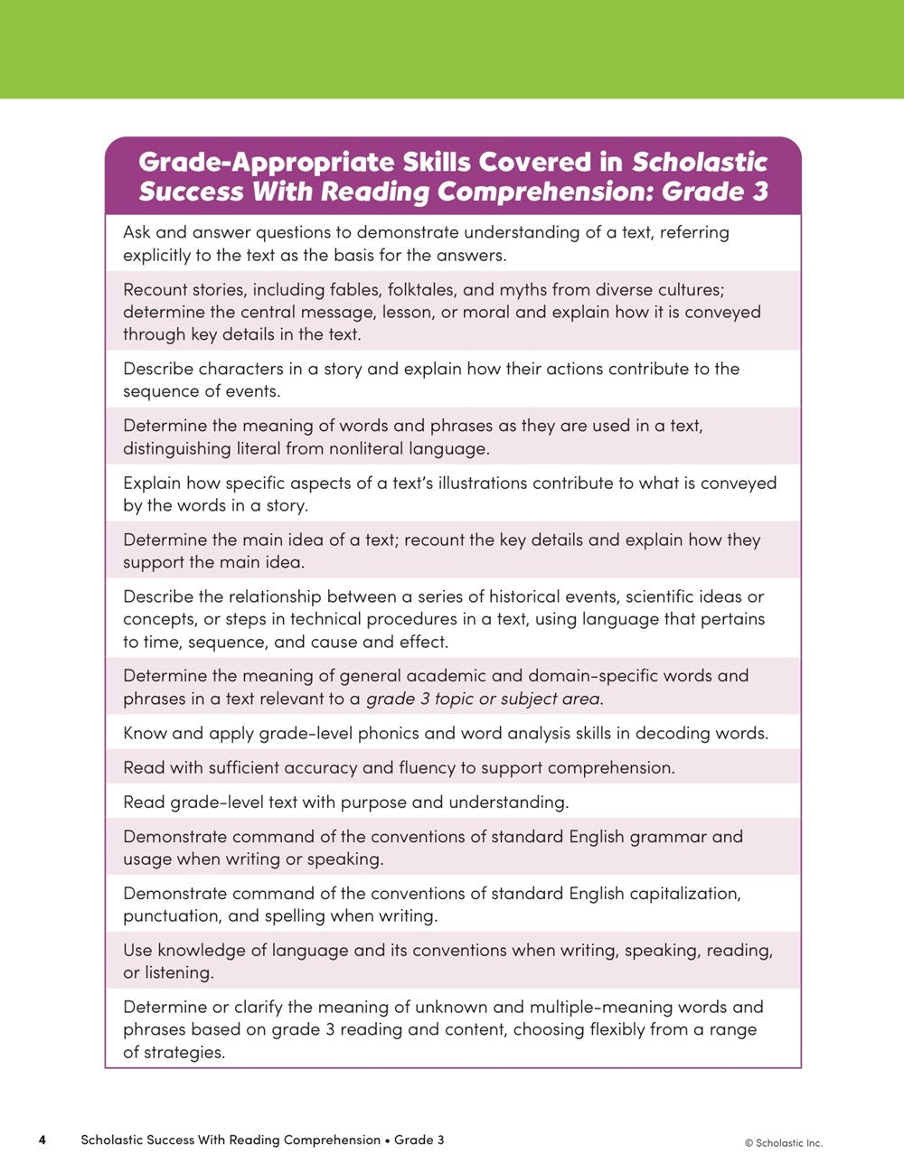 Scholastic Success with Reading Comprehension Grade 3 Workbook