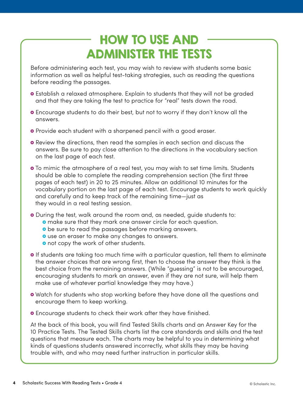 Scholastic Success with Reading Tests Grade 4 Workbook