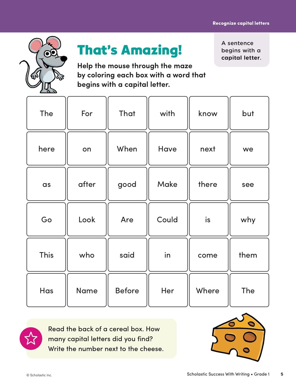 Scholastic Success with Writing Grade 1 Workbook