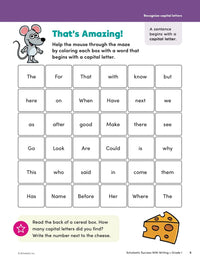 Scholastic Success with Writing Grade 1 Workbook
