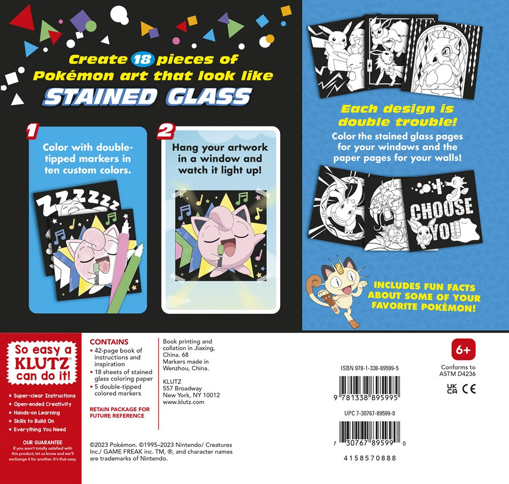 KLUTZ Pokémon Stained Glass Art Craft Kit, Medium