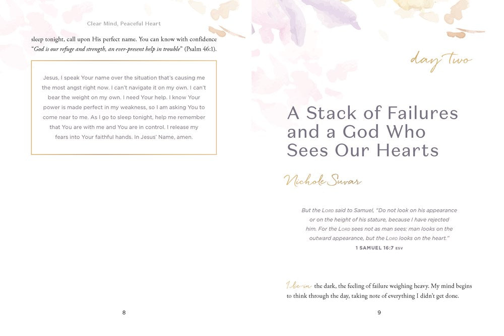 Clear Mind, Peaceful Heart: 50 Devotions for Sleeping Well in a World Full of Worry (A 50-Day Devotional) - The Perfect Christian Christmas Gift for Women
