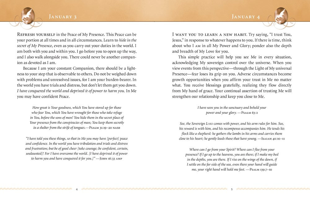 Jesus Calling, Large Text Brown Leathersoft, with Full Scriptures: Enjoying Peace in His Presence (a 365-Day Devotional) - The Perfect Christian Chris