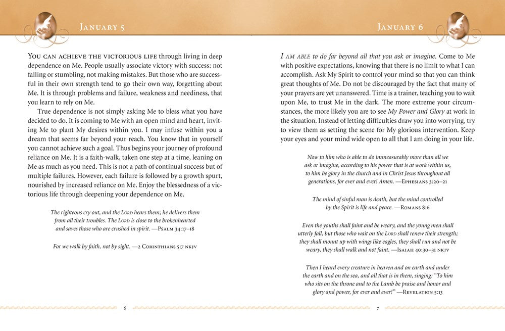 Jesus Calling, Large Text Brown Leathersoft, with Full Scriptures: Enjoying Peace in His Presence (a 365-Day Devotional) - The Perfect Christian Chris
