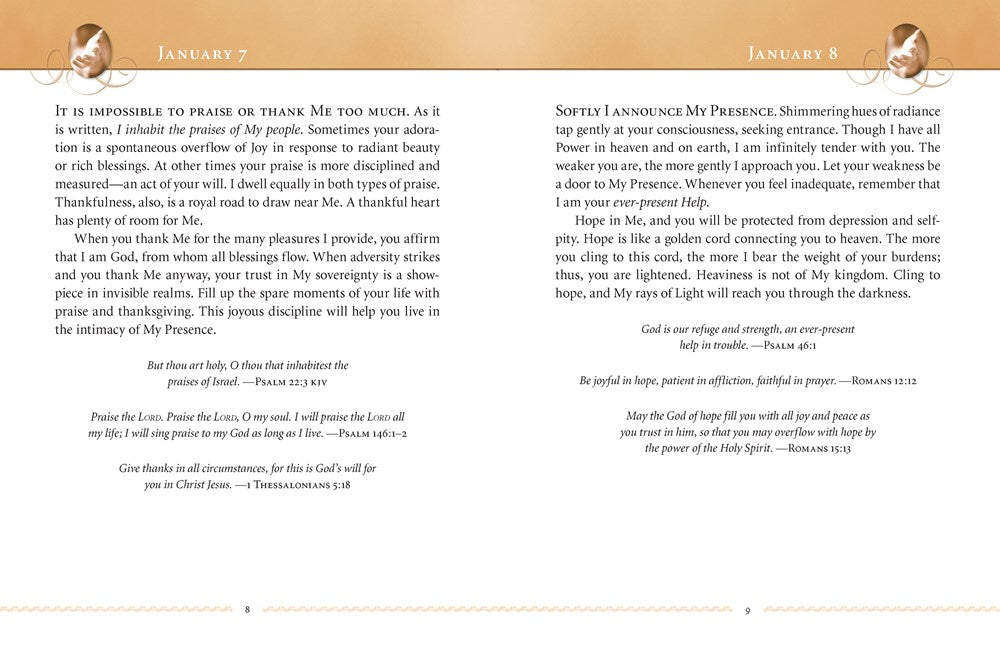 Jesus Calling, Large Text Brown Leathersoft, with Full Scriptures: Enjoying Peace in His Presence (a 365-Day Devotional) - The Perfect Christian Chris