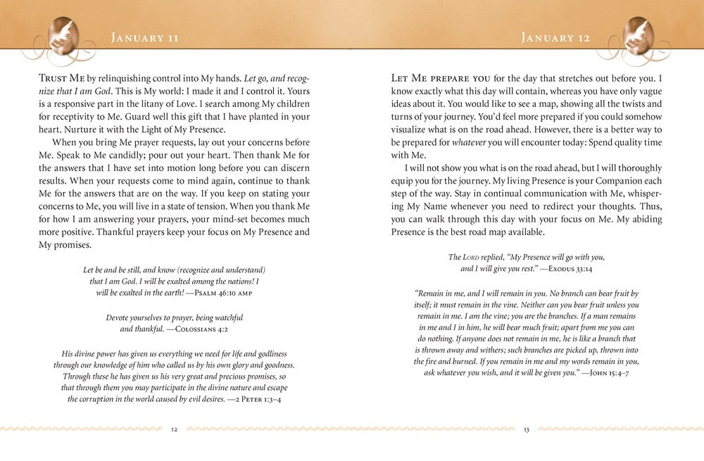 Jesus Calling, Large Text Brown Leathersoft, with Full Scriptures: Enjoying Peace in His Presence (a 365-Day Devotional) - The Perfect Christian Chris