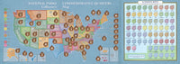 National Parks Commemorative Quarters Collector's Map 2010-2021 (includes both mints, plus the rare West Point quarter release!)