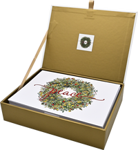 Wreath of Peace Deluxe Boxed Holiday Cards (20 cards, 21 self-sealing envelopes)
