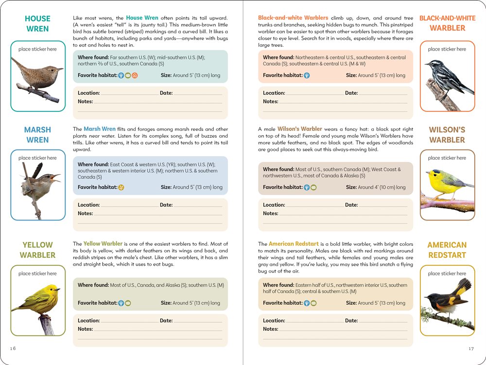 Birder's Logbook: A Seek-and-Sticker Book for Budding Ornithologists (comes with 100 full-color stickers of birds!)