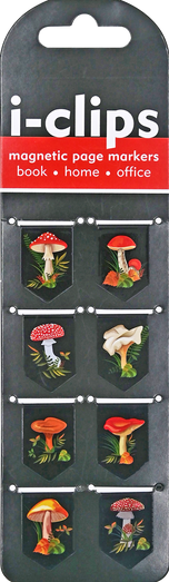 Mushrooms i-Clips Magnetic Page Markers (Set of 8 Magnetic Bookmarks)