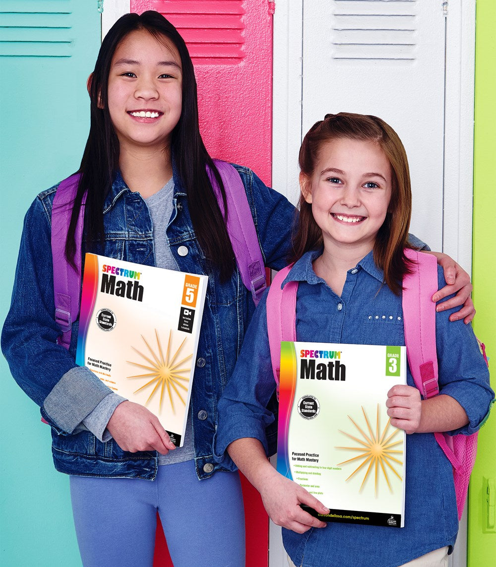 Spectrum 5th Grade Math Workbooks, Fractions, Geometry, Algebra Prep, Decimals, Volume, Area, Graphing, and More Mathematics, Classroom or Homeschool Curriculum