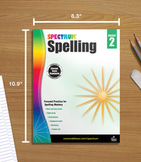 Spectrum Spelling Workbook Grade 2, Ages 7 to 8, 2nd Grade Spelling Workbook, Phonics, Handwriting Practice with Sight Words, Vowels, and Compound Words With English Dictionary - 208 Pages