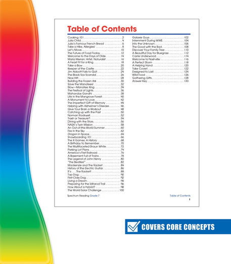 Spectrum Reading Comprehension Grade 7, Ages 12 to 13, 7th Grade Reading Comprehension Workbooks Covering Nonfiction and Fiction Passages, Analyzing and Summarizing Story Structure
