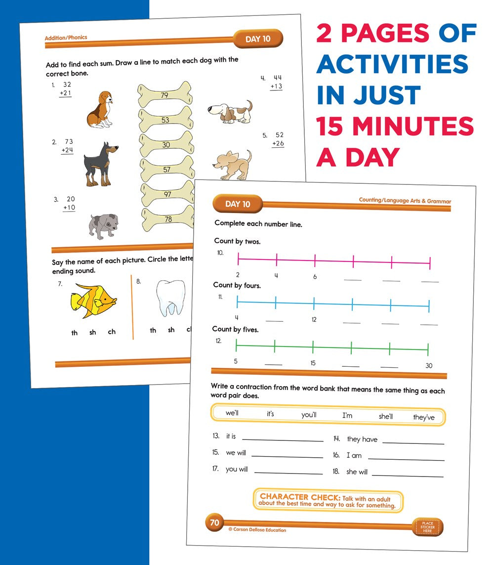 Summer Bridge Activities 1st to 2nd Grade Workbook, Activity Book With Math, Reading Comprehension, Science, Fitness, Social Studies, Writing Practice, and Flash Cards (Volume 3)