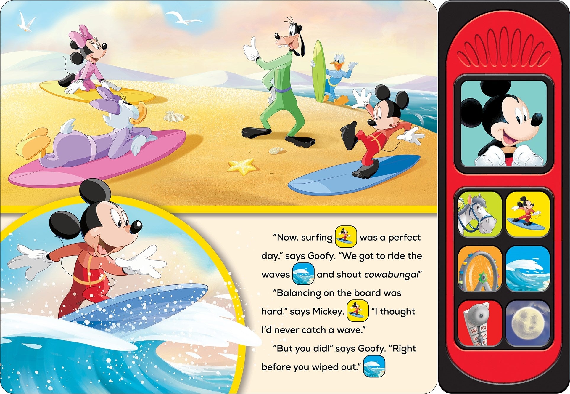 Disney Mickey & Friends - The Perfect Day 7-Button Interactive Sound Book - Mickey Mouse, Minnie Mouse, and More! - PI Kids