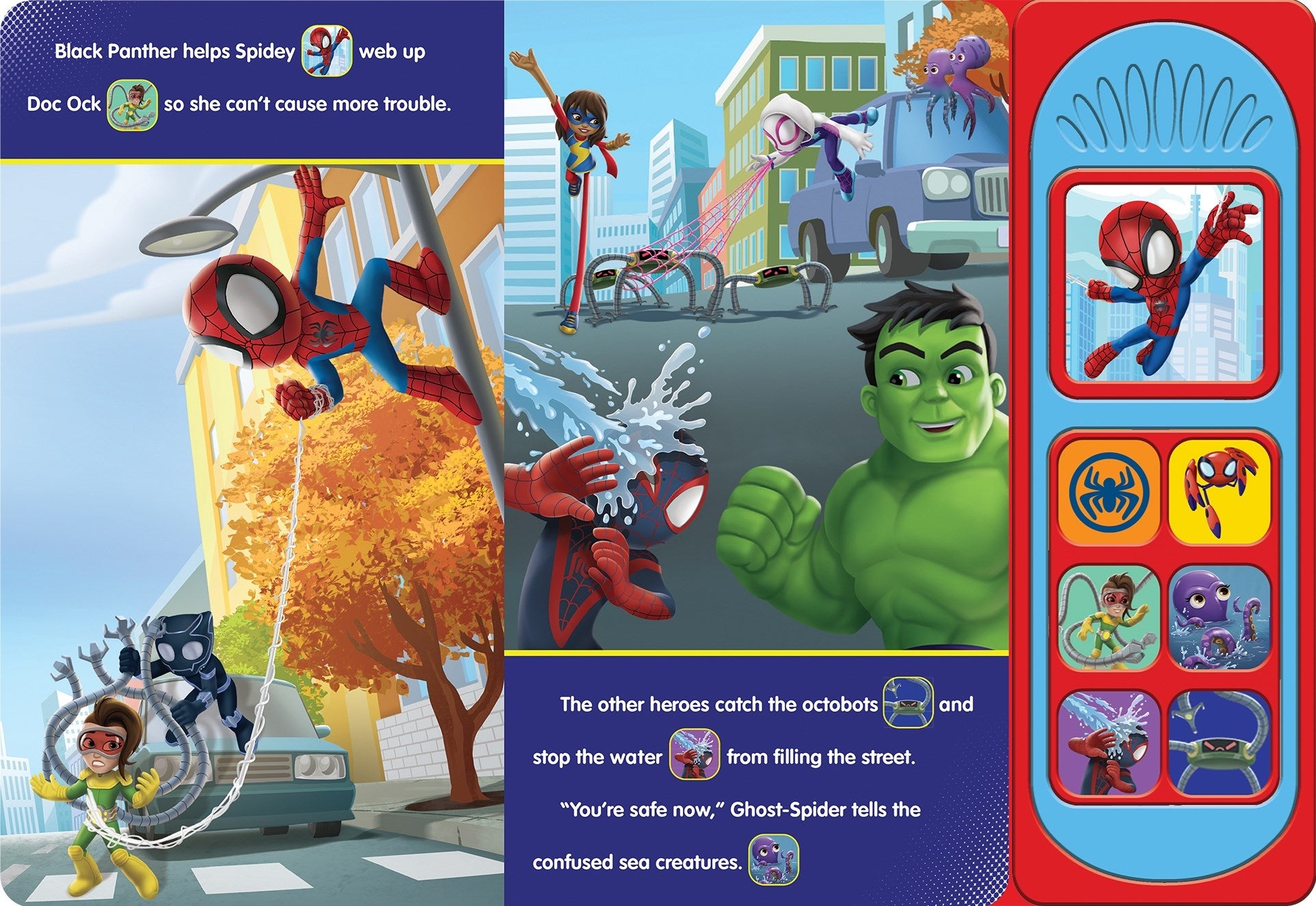 Disney Junior Marvel Spidey and His Amazing Friends: Spidey Makes a Splash Sound Book [With Battery]