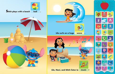 Disney Baby Mickey Mouse, Minnie, Frozen, Moana, and More! - First Word Adventures: Point, Match, Listen, and Learn! 30-Button Sound Book - Great for First Words - PI Kids