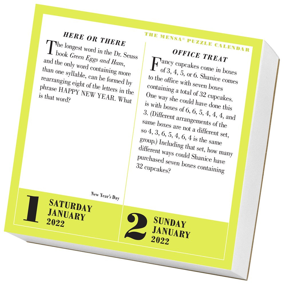 Mensa 365 Brain Puzzlers Page-A-Day Calendar 2022