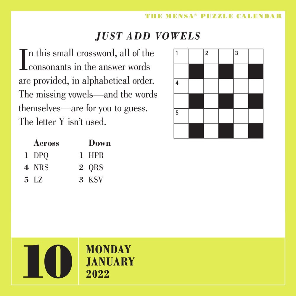 Mensa 365 Brain Puzzlers Page-A-Day Calendar 2022