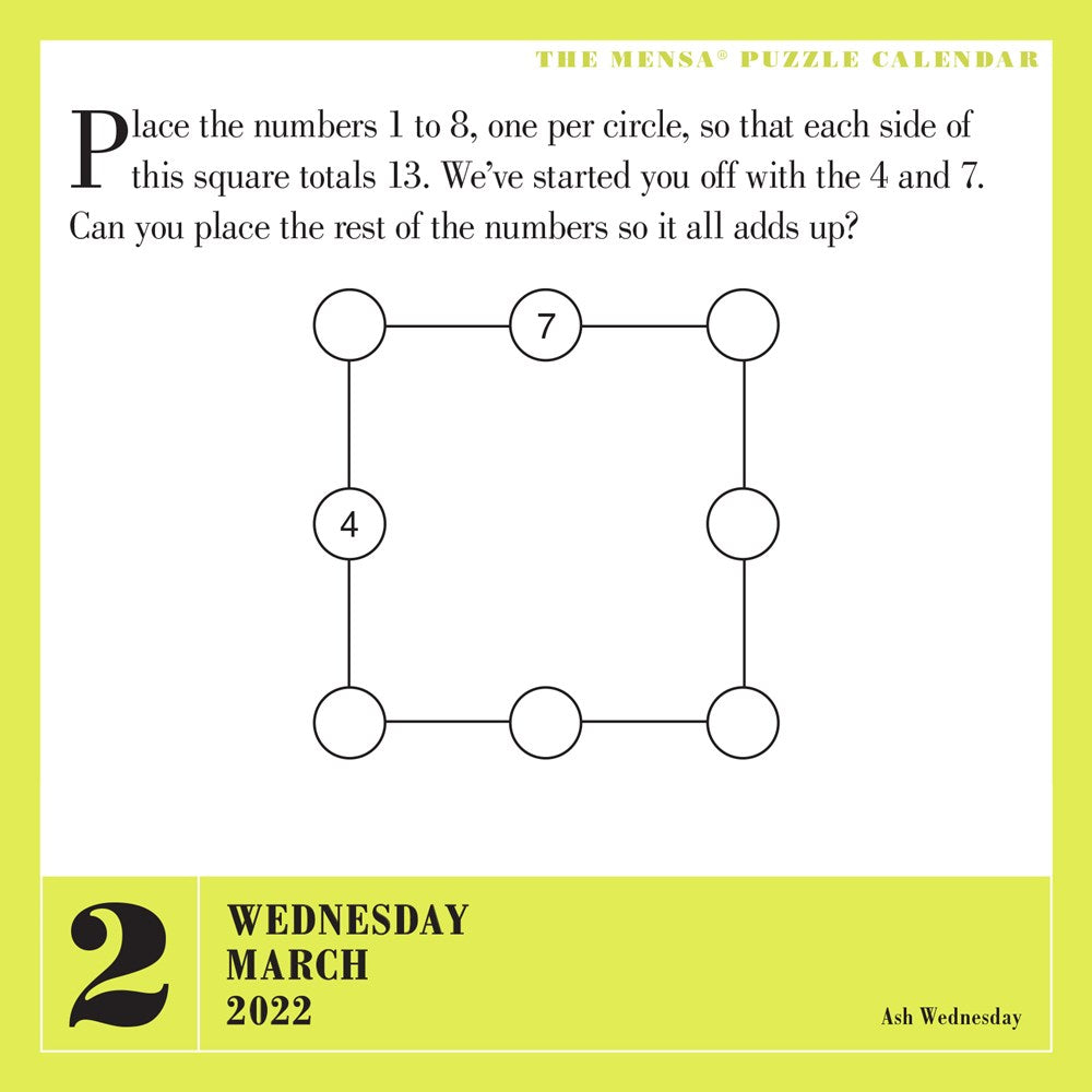 Mensa 365 Brain Puzzlers Page-A-Day Calendar 2022