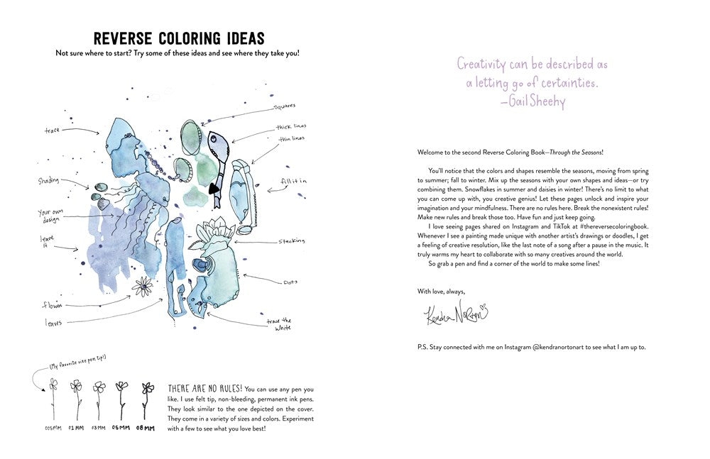 The Reverse Coloring Book(tm): Through the Seasons: The Book Has the Colors, You Make the Lines