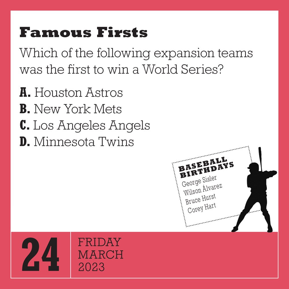 Year of Baseball Trivia! Page-A-Day Calendar 2023