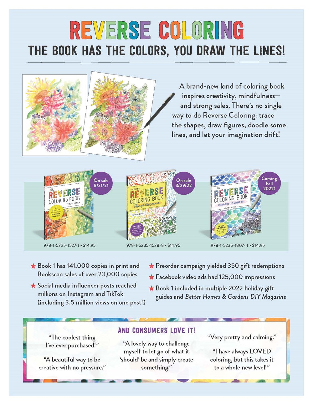 The Reverse Coloring Book(tm): Mindful Journeys: Be Calm and Creative: The Book Has the Colors, You Draw the Lines