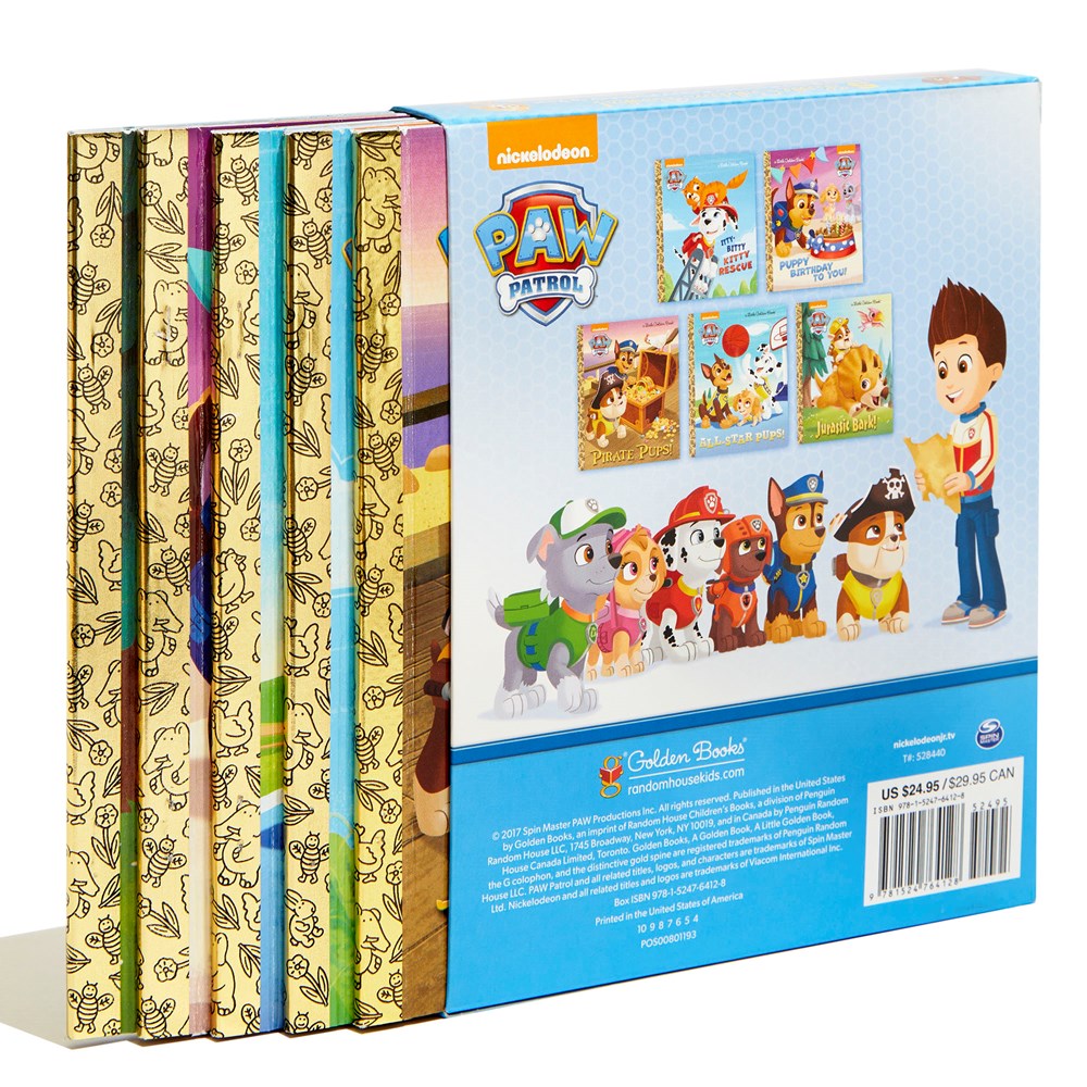 PAW Patrol Little Golden Book Library (PAW Patrol): Itty-Bitty Kitty Rescue; Puppy Birthday!; Pirate Pups; All-Star Pups!; Jurassic Bark!
