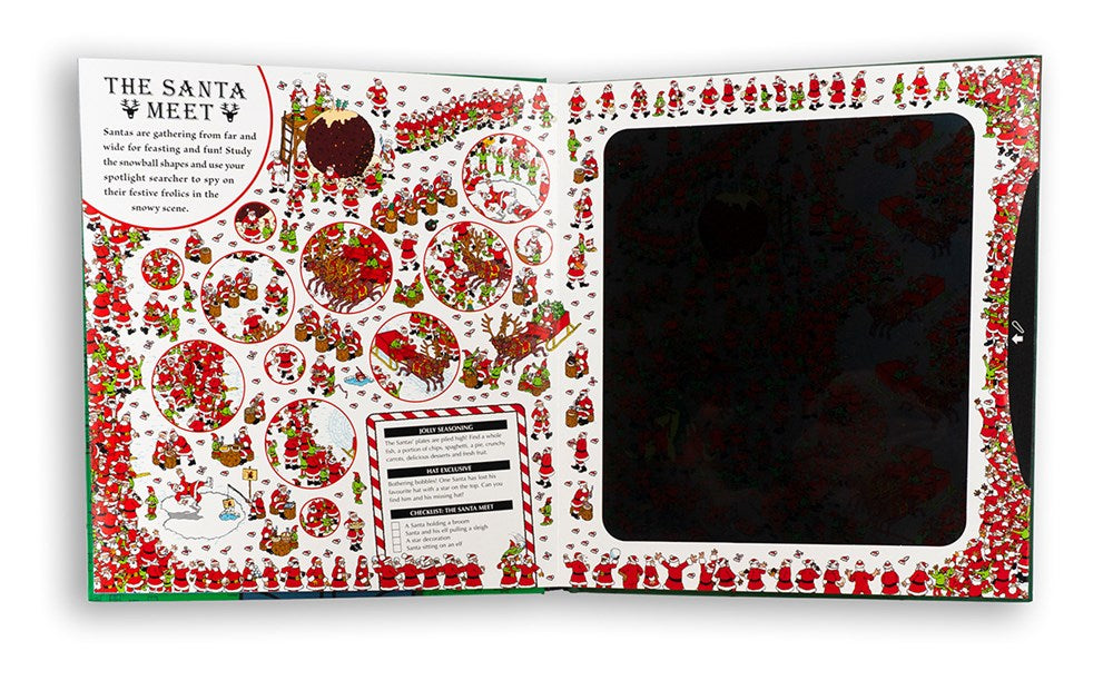 Where's Waldo? Santa Spotlight Search: (A Christmas Hidden Object Search-and-Find Puzzle Book with a Magic Flashlight to Reveal the Picture - a Perfect Holiday Gift for All Ages)