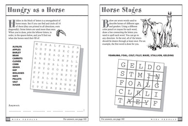 Horse Games & Puzzles: 102 Brainteasers, Word Games, Jokes & Riddles, Picture Puzzlers, Matches & Logic Tests for Horse-Loving Kids (Storey's Games & Puzzles)