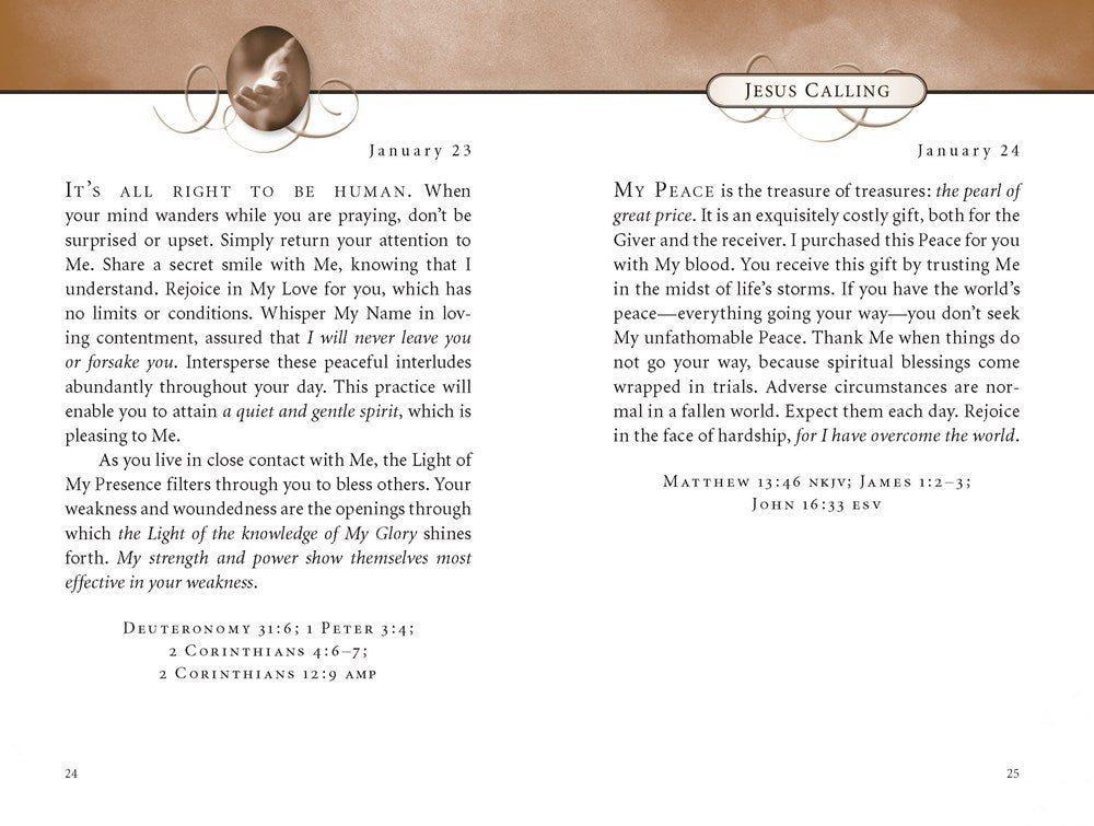 Jesus Calling, Padded Hardcover, with Scripture References: Enjoying Peace in His Presence (A 365-Day Devotional) - The Perfect Christian Gift for Lent and Easter