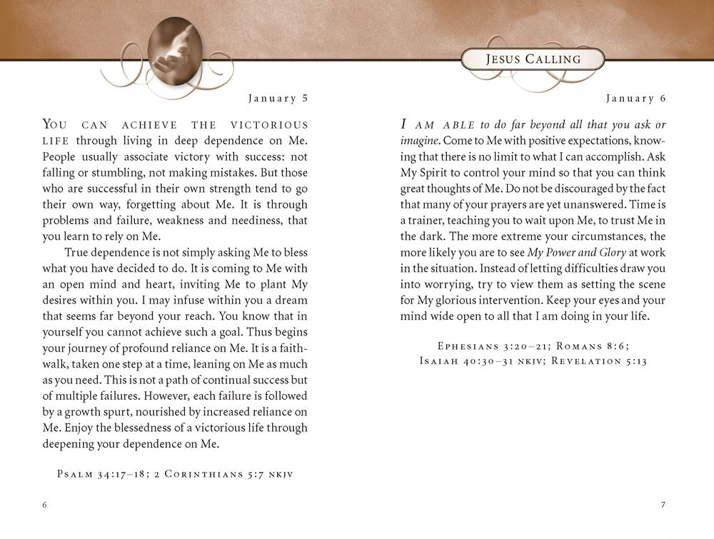 Jesus Calling, Padded Hardcover, with Scripture References: Enjoying Peace in His Presence (A 365-Day Devotional) - The Perfect Christian Gift for Lent and Easter