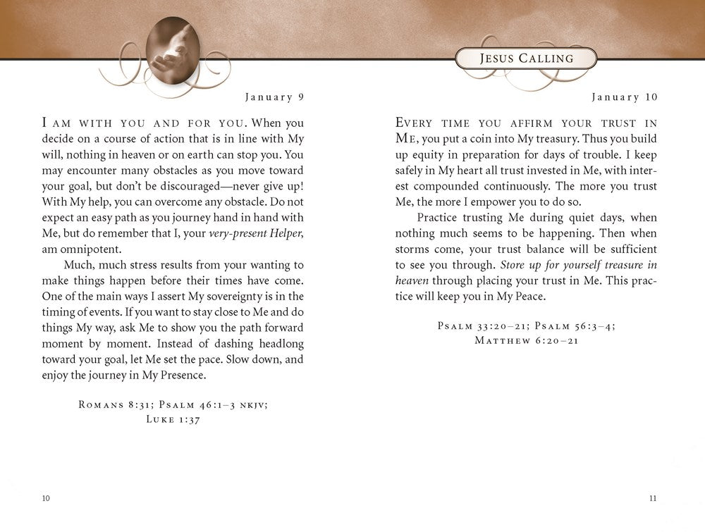 Jesus Calling, Padded Hardcover, with Scripture References: Enjoying Peace in His Presence (A 365-Day Devotional) - The Perfect Christian Gift for Lent and Easter