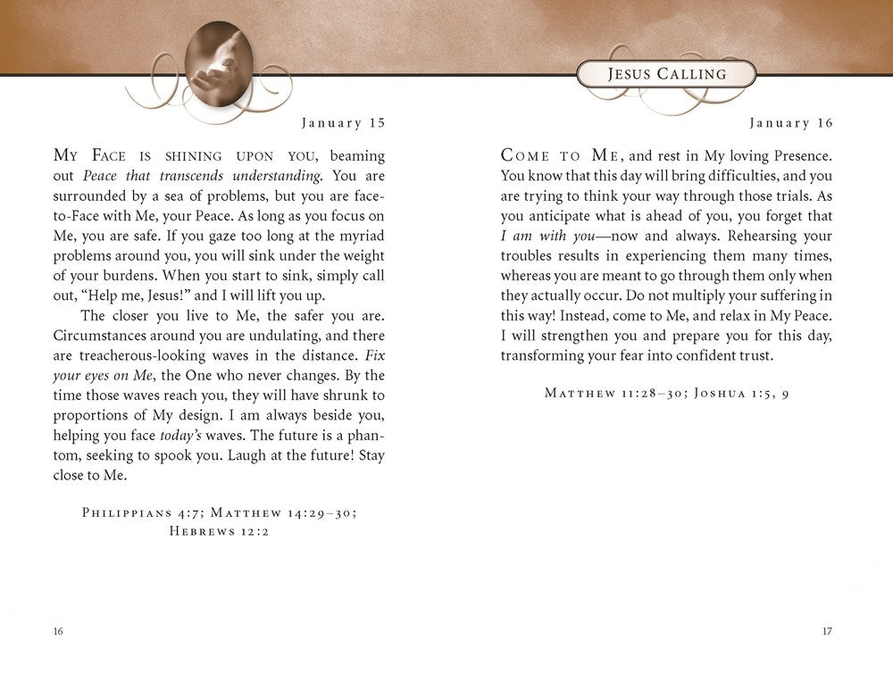 Jesus Calling, Padded Hardcover, with Scripture References: Enjoying Peace in His Presence (A 365-Day Devotional) - The Perfect Christian Gift for Lent and Easter