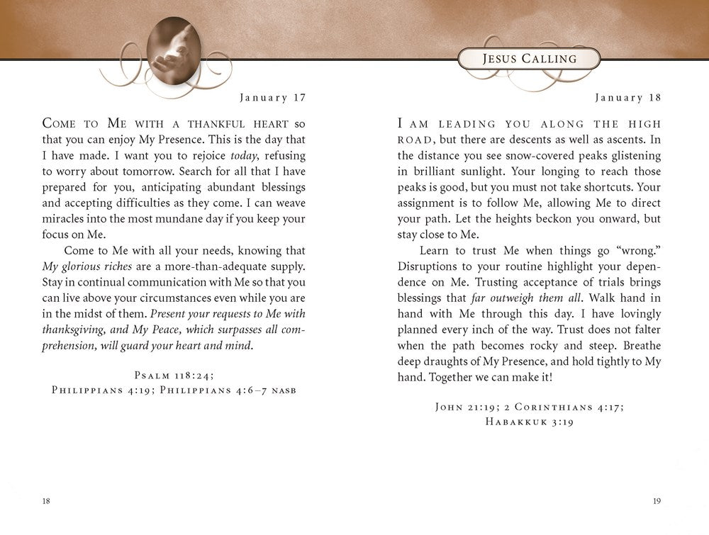 Jesus Calling, Padded Hardcover, with Scripture References: Enjoying Peace in His Presence (A 365-Day Devotional) - The Perfect Christian Gift for Lent and Easter