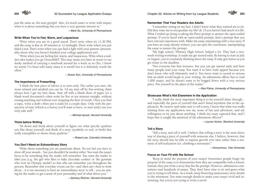 50 Successful Ivy League Application Essays