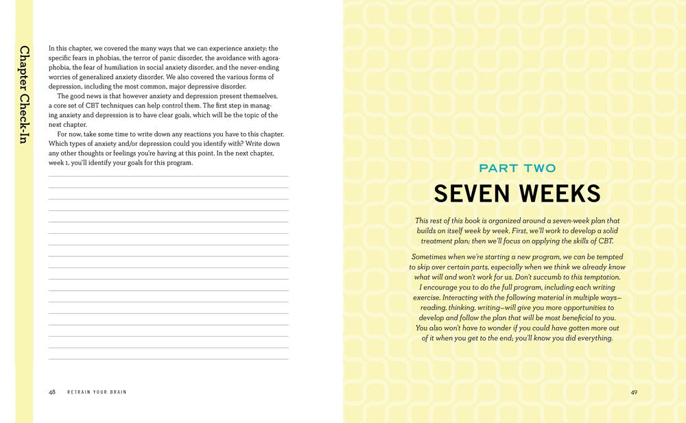 Retrain Your Brain: Cognitive Behavioral Therapy in 7 Weeks: A Workbook for Managing Depression and Anxiety (Retrain Your Brain with CBT)