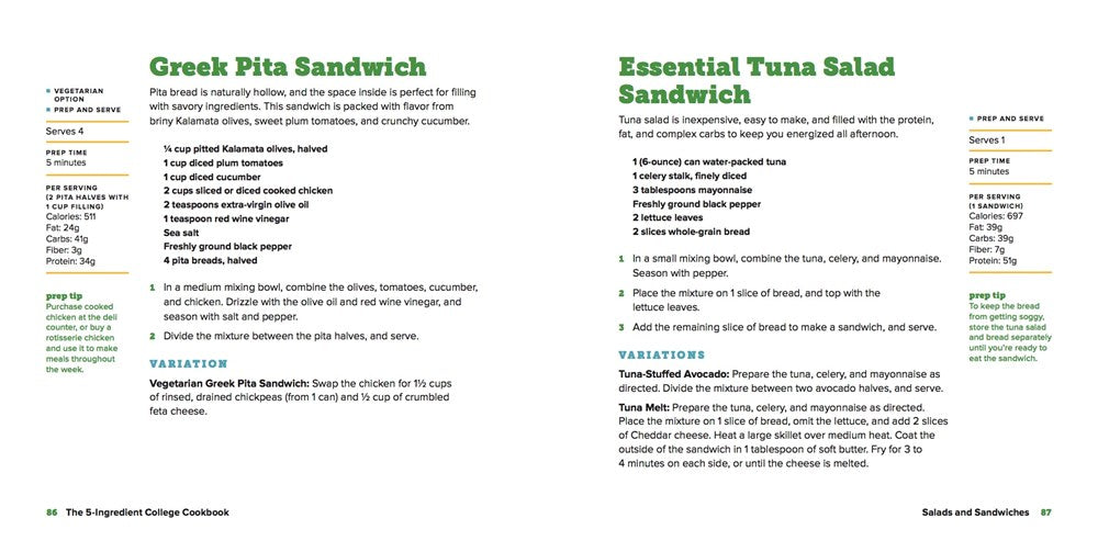 The 5-Ingredient College Cookbook: Recipes to Survive the Next Four Years