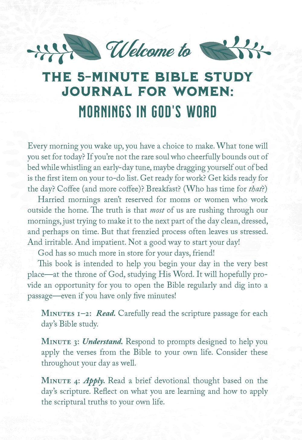 The 5-Minute Bible Study Journal for Women: Mornings in God's Word