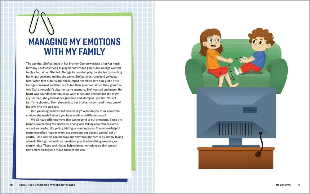 Executive Functioning Workbook for Kids: 40 Fun Activities to Build Memory, Flexible Thinking, and Self-Control Skills at Home, in School, and Beyond (Health and Wellness Workbooks for Kids)
