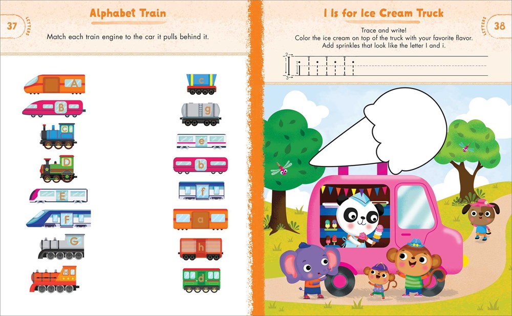 Preschool Activity Book Trucks, Cars, and Airplanes: 80 Games to Learn Letters, Numbers, Colors, and Shapes (School Skills Activity Books)
