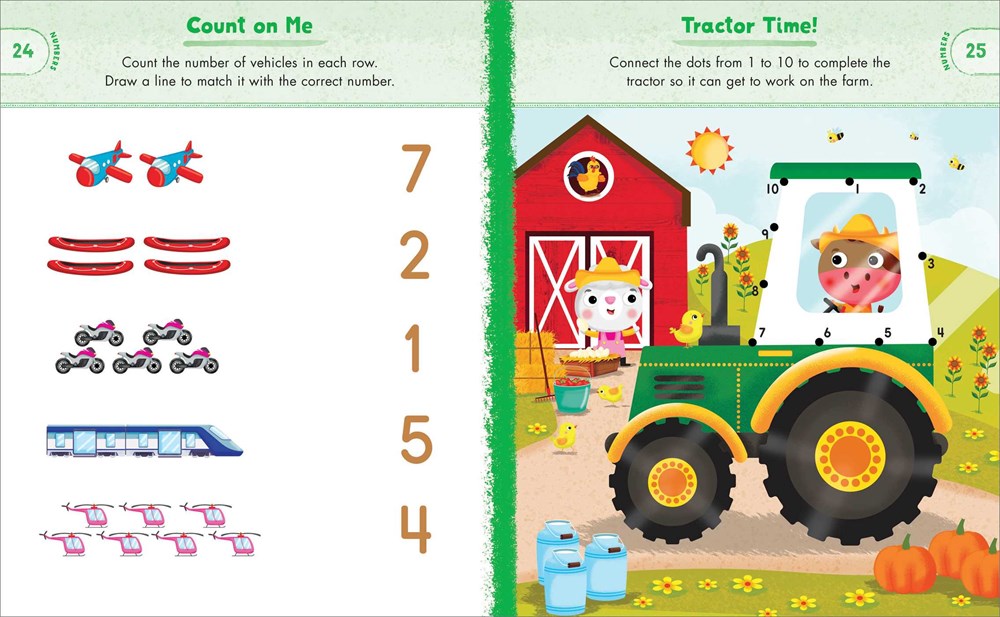 Preschool Activity Book Trucks, Cars, and Airplanes: 80 Games to Learn Letters, Numbers, Colors, and Shapes (School Skills Activity Books)