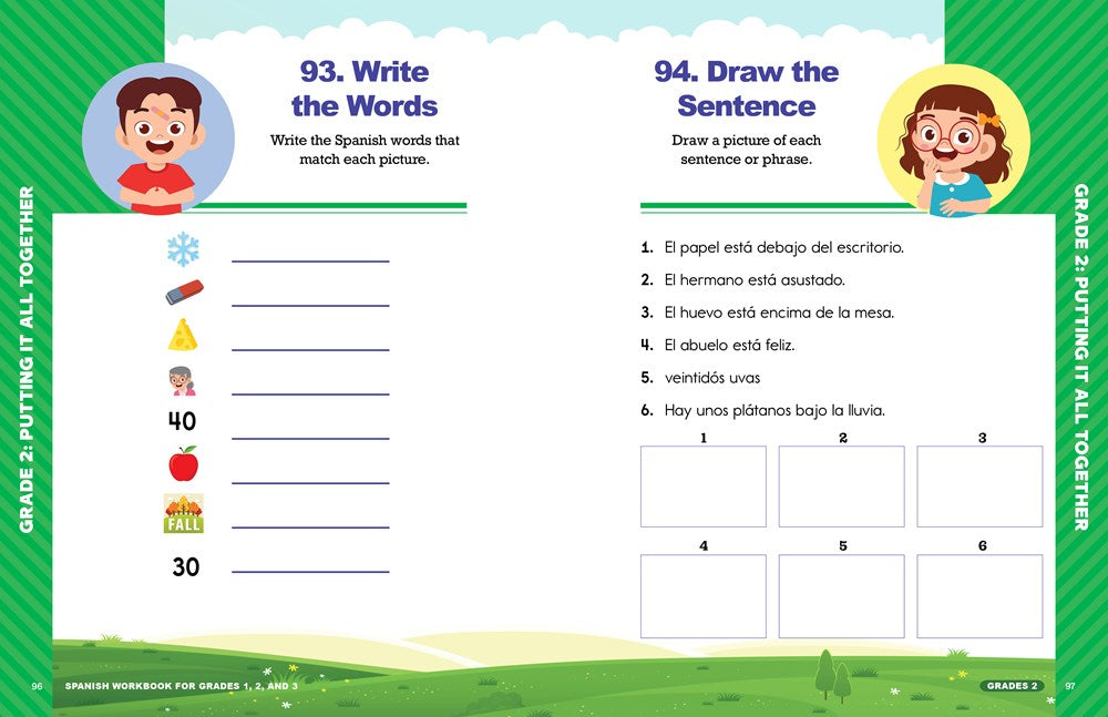 The Spanish Workbook for Grades 1, 2, and 3: 140+ Language Learning Exercises for Kids Ages 6-9