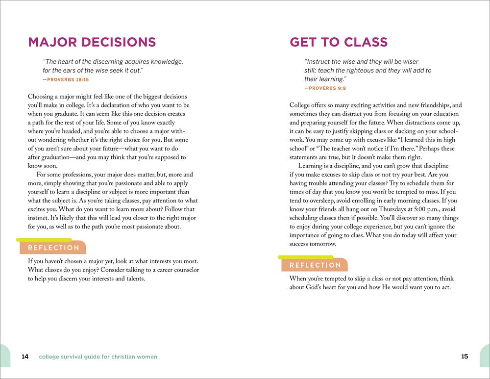 The College Survival Guide for Christian Women: 5-Minute Devotions for Strength, Reflection, and Calm