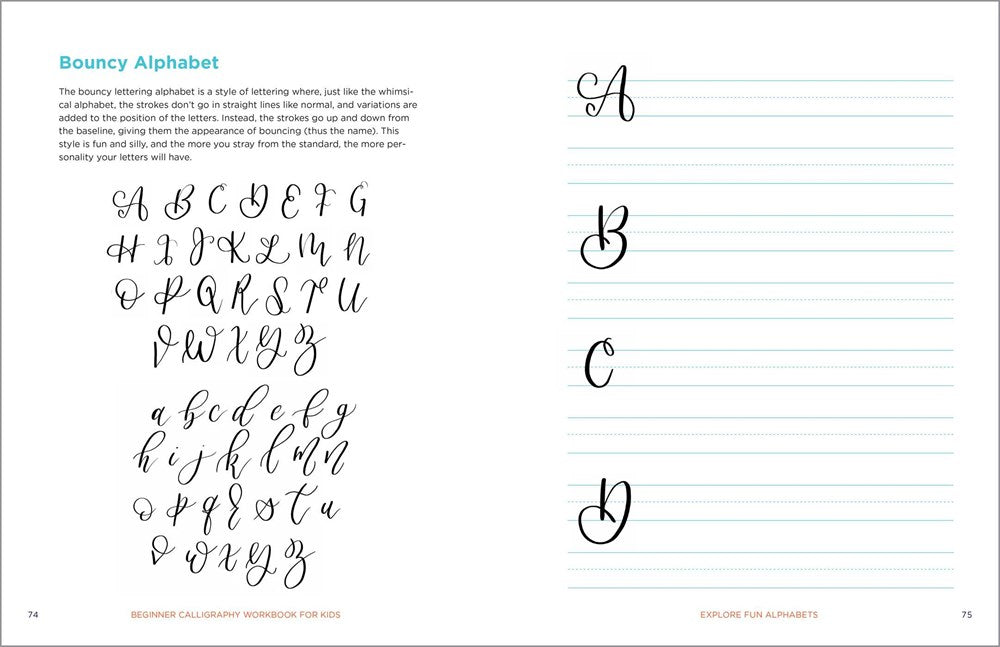 Beginner Calligraphy Workbook for Kids: Easy, Step-by-Step Practice for Ages 8-12
