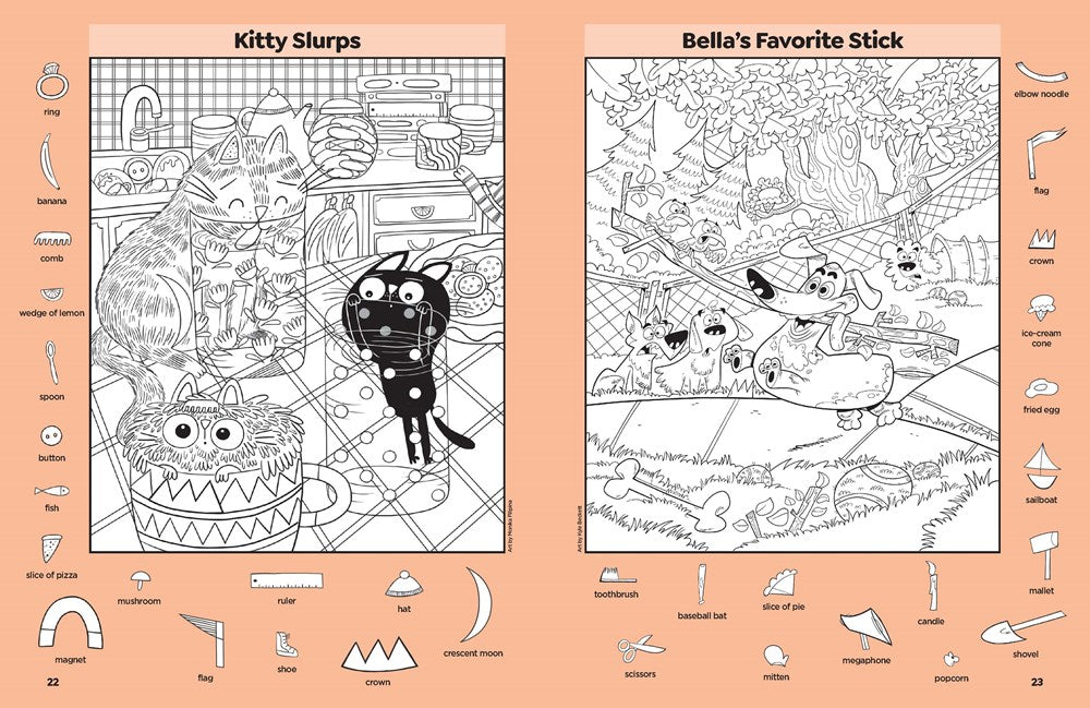 Cute Cat and Dog Puzzles: 144-Page Activity Book for Kids with Over 1,800 Objects to Find, Search-and-Find Puzzles Featuring Cute Kittens and Puppies (Highlights Hidden Pictures)